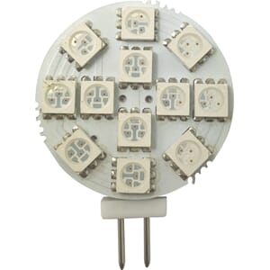 1852 LED G4 Spot Sidepin rød/varmhvit 2-pk