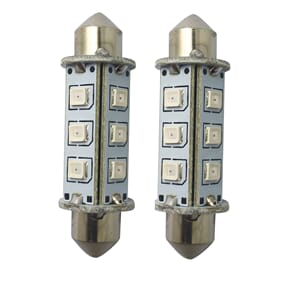 1852 LED lanternepære festoon 42 mm hvit 2-pk